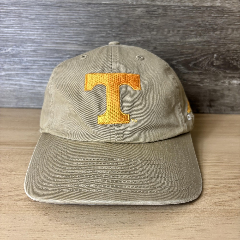 Vintage Tennessee Volunteers Hat Cap Strap Back Mens Khaki NCAA Football Adidas